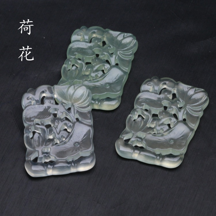 24x37mm天然岫玉镂空复古荷花吊坠 diy古风耳环压襟璎珞配饰-阿里巴巴
