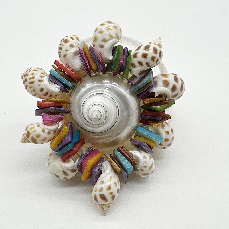 天然贝壳海螺壳手链diy 项链清新百搭饰品手串地摊特色工艺品货源