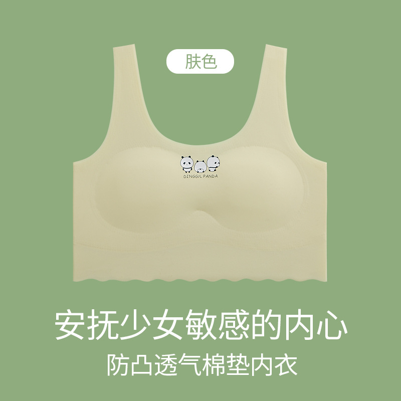 Seamless Girl Puberty Girl Girl's Underwear Ice Silk Underwear Student Junior High School Student Adolescent Bra Vest