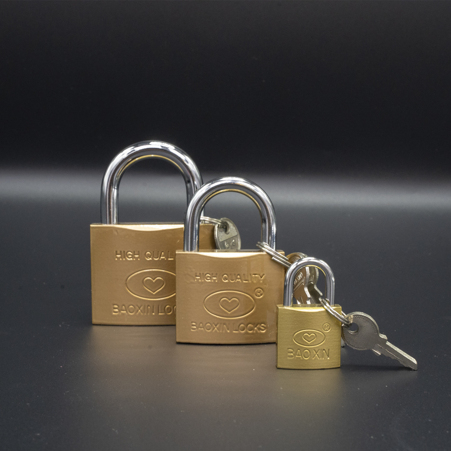 Baoxin Brand High-Quality Imitation Copper One-Word Padlock Size Full Stock Sufficient Large Price Excellent Imitation Copper One-Word Padlock