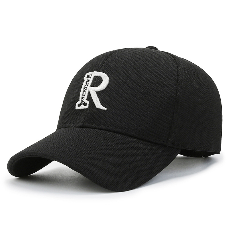 2023 New Baseball Cap Korean Style Versatile Outdoor Exercise Casual Cap Peaked Cap Embroidered R Letters