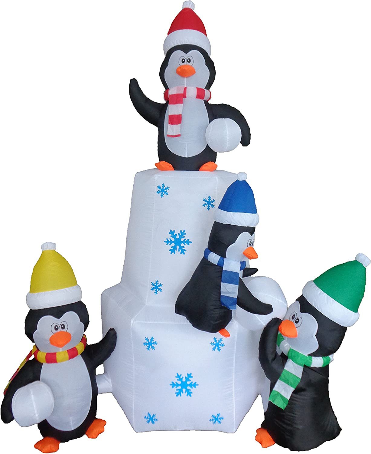 跨境充气圣诞雪人企鹅气模卡通模型场地道具气模发光充气拱门气模