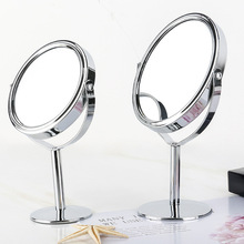 大号双面台式化妆镜/圆型金属化妆镜/1：2放大镜面 金属旋转镜