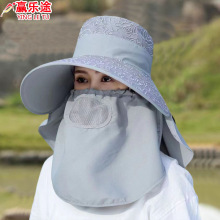 春夏季新款帽子女大沿户外防紫外线采茶帽防晒遮脸钓鱼登山遮阳帽