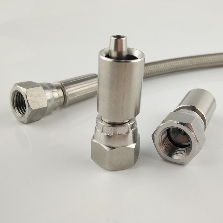 铁氟龙管接头不锈钢304四氟管接头316美制橡胶管直通油压机配件