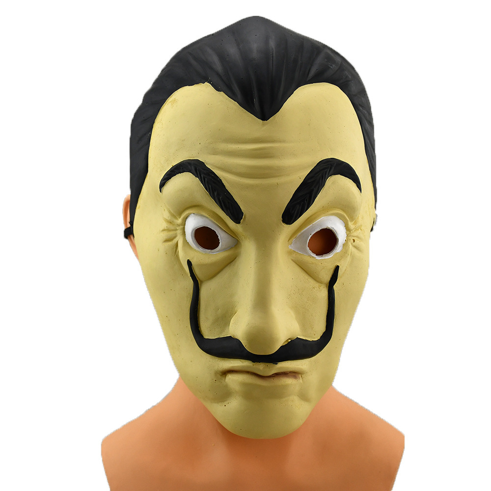 纸牌屋达利面具万圣节西班牙剧场演出乳胶头套戏剧纸钞屋面具