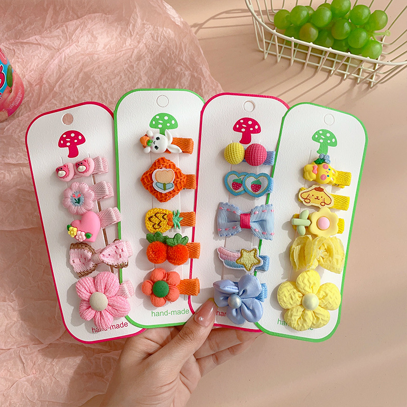 Baby Barrettes Girls Do Not Hurt Sweating Hair Removal Tool Baby BB Clip Full Cloth Wrapper Toddler Hair Clip Headdress Children Cropped Hair Clip Barrettes