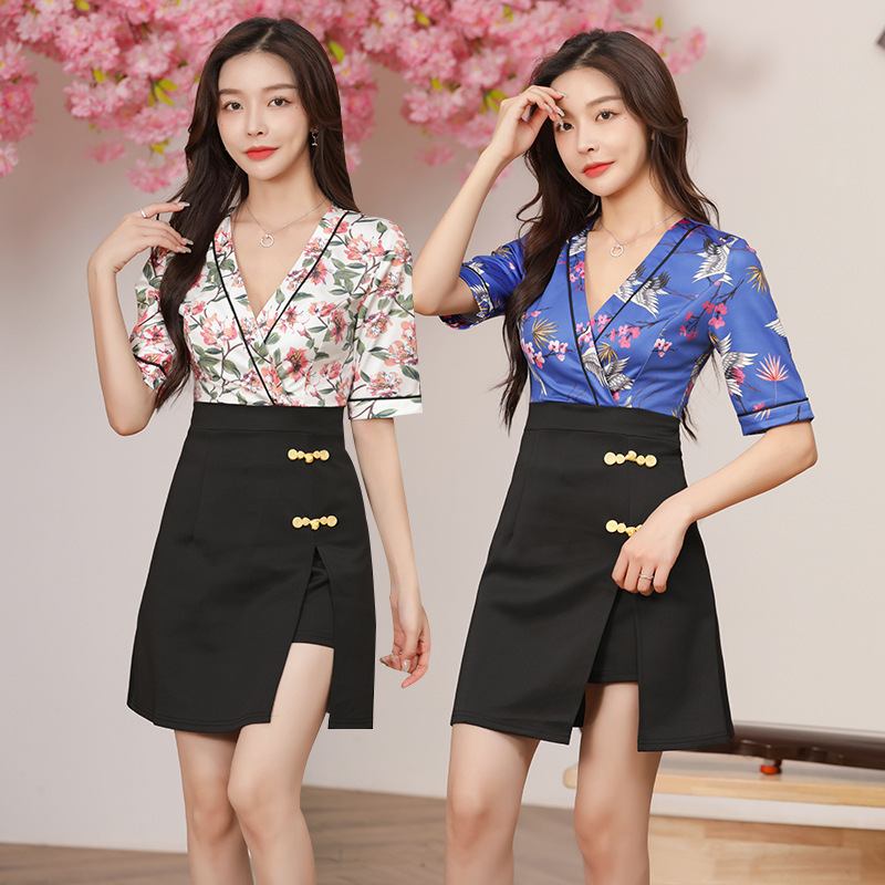 足浴技师工作服足疗女技师衣服按摩桑拿技师服美容养生馆沐足工衣