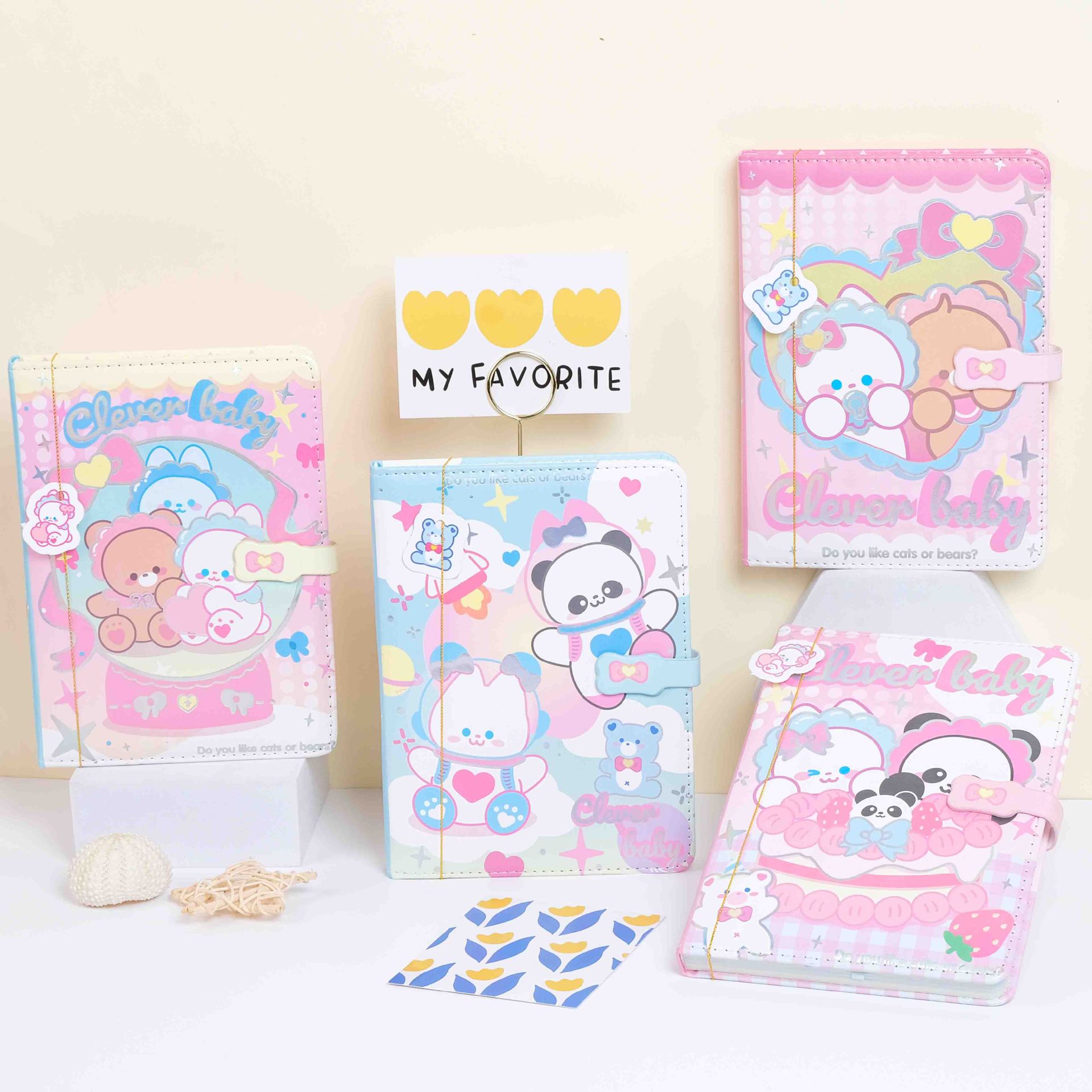 可爱手账本高颜值创意潮流笔记本少女心小清新彩页本子学生日记本