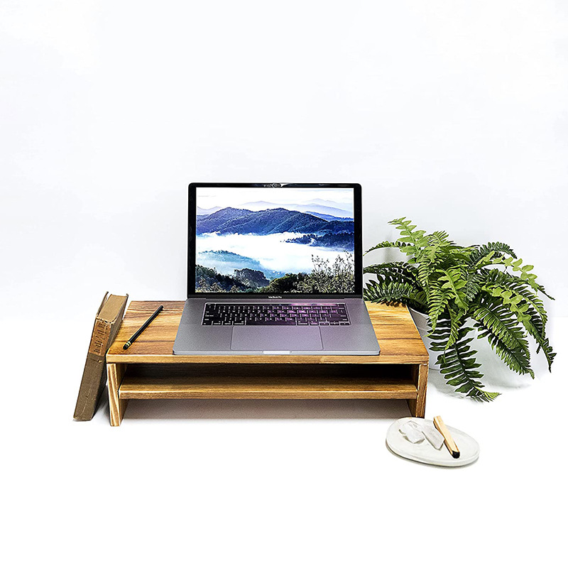 电脑显示器增高架办公室桌面液晶显示屏底座垫高架实木护颈置物架