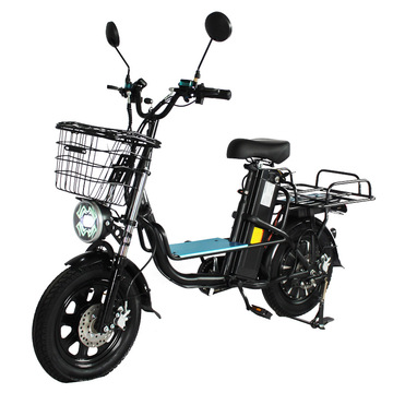 16寸电动自行车60v20a送餐助力单车240w外卖电动车载人電動自行車