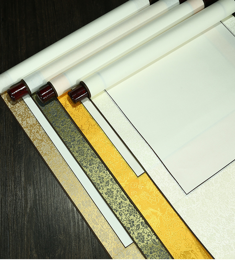 宣纸空白卷轴免装裱画卷 专用国画空白挂轴中堂书法横轴竖轴批发