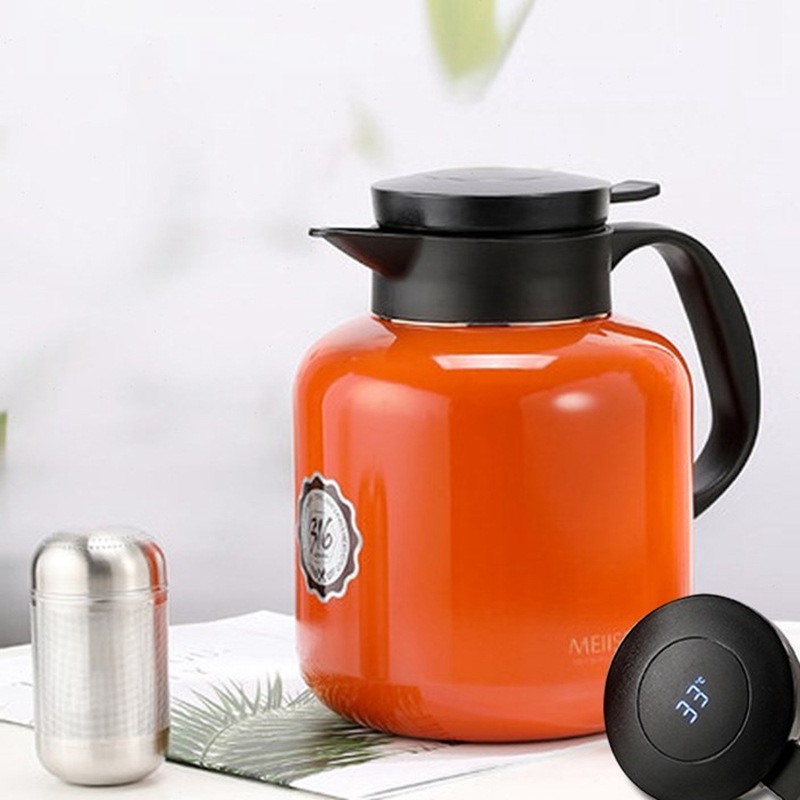 米索316不锈钢大q闷茶壶 居家茶壶 带滤网带手柄保温壶2000ml水壶