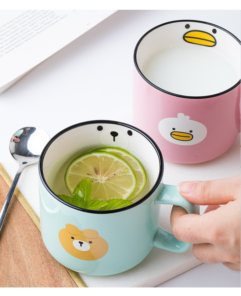 小杯子迷你小号复古小水缸杯喝水法式茶杯陶瓷茶杯带把手萌趣