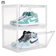 茂萨亚克力透明鞋盒收纳盒子AJ球鞋防氧化收藏柜塑料磁吸侧开展示