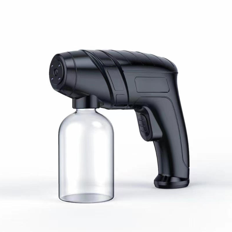 外贸出口热销两款手持无线消毒器 充电蓝光雾化消毒枪喷雾枪