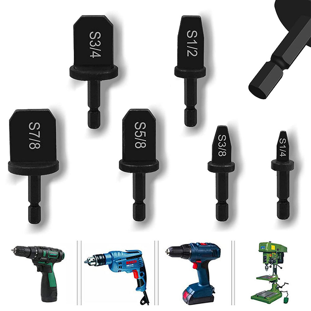 铜管旋锻工具手钻头 6件套撑管扩管器扩孔器 空调铜管扩口胀管器