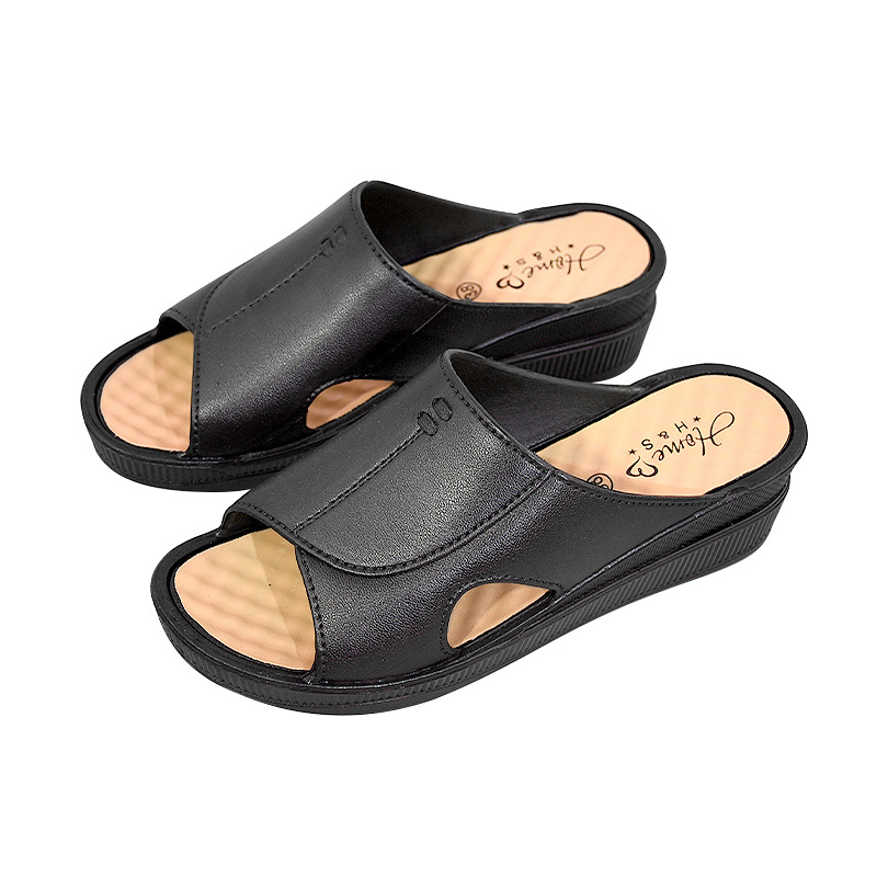 2023 New Slippers Women's Summer Platform High Heel Indoor Fashion Casual Outdoor Household Sandals Non-Slip Wedge