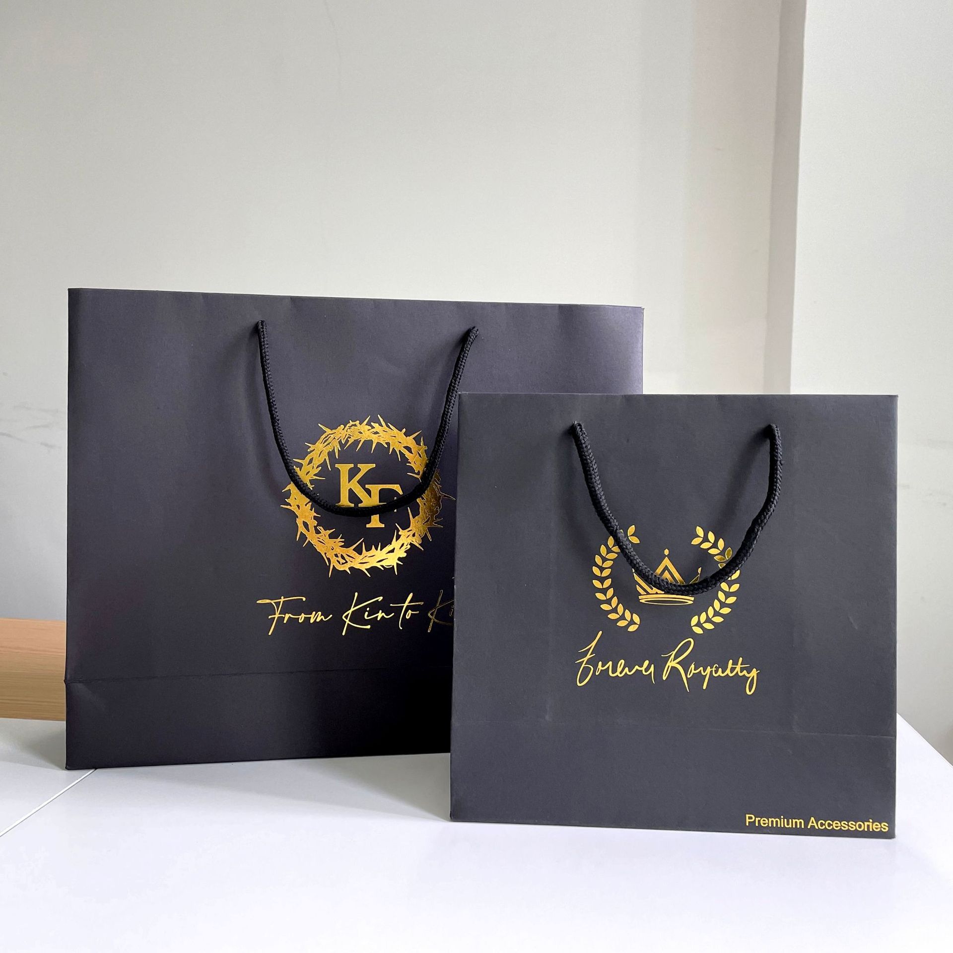 定制定做烫金烫银服装服饰礼品纸袋黑卡纸袋购物袋手提袋包装