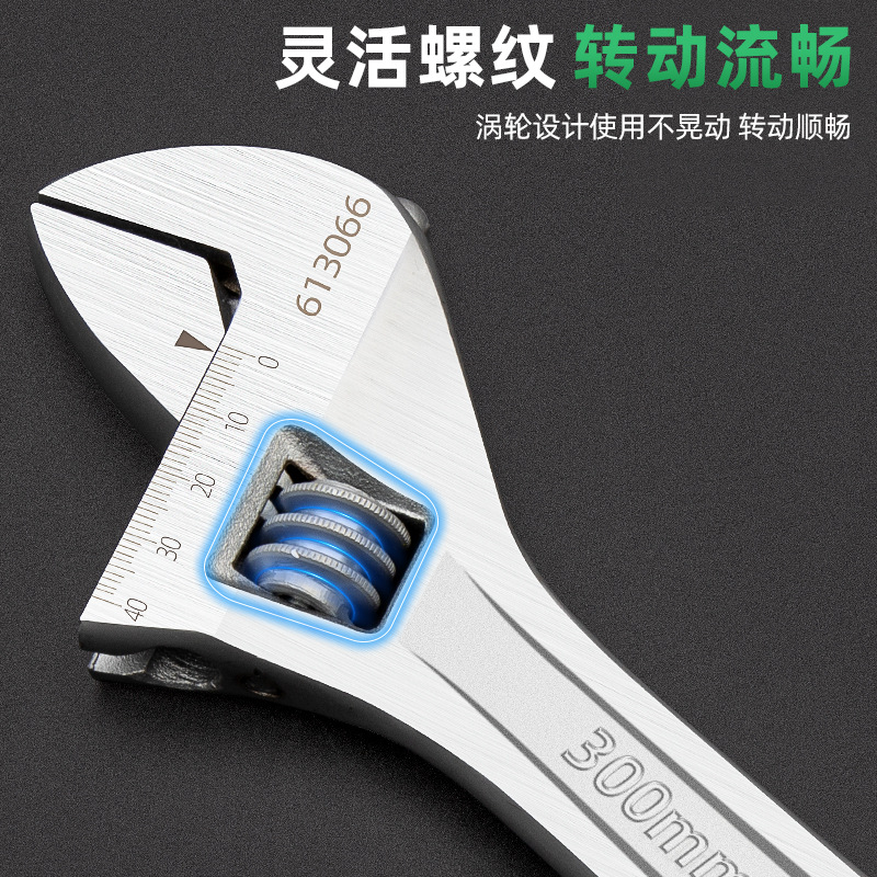 Tuosen Hardware Tools Adjustable Wrench Industrial Grade Wrench 12-Inch Open Wrench Adjustable Wrench 15-Inch Open Wrench