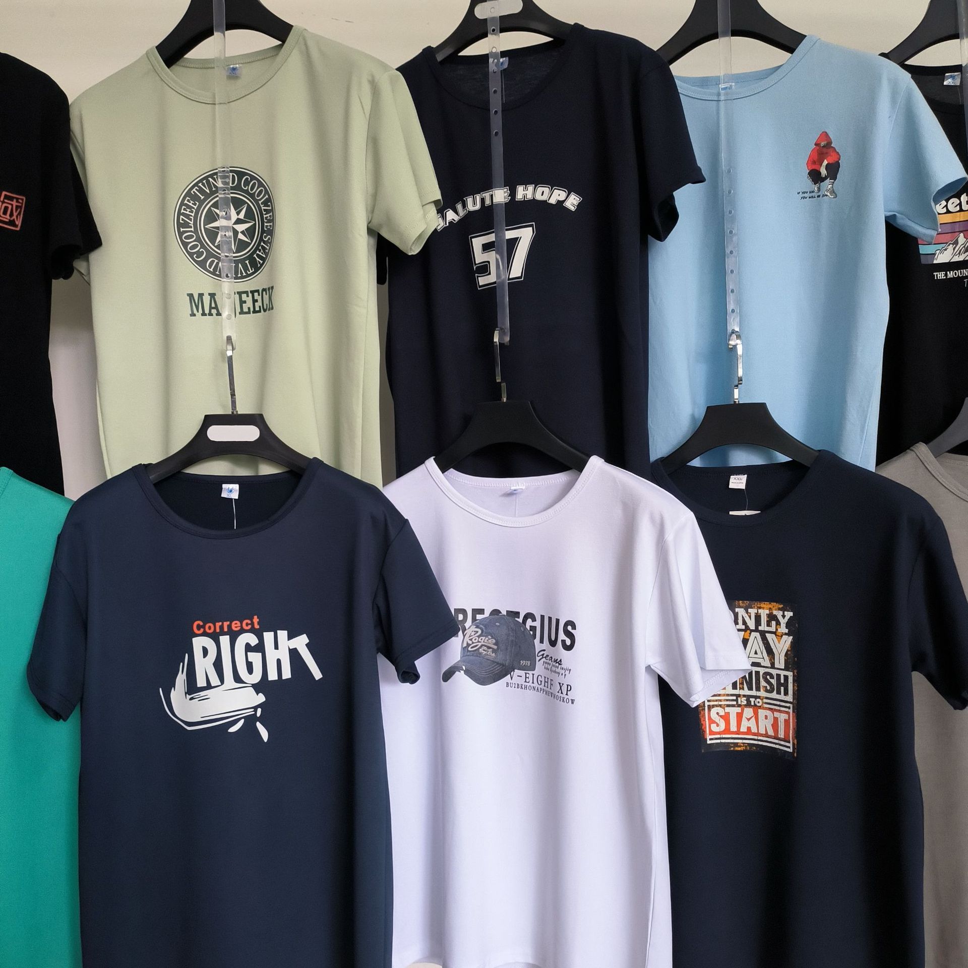 外贸原单尾货清仓 大码男装品牌t恤库存处理男式短袖t恤 地摊批发