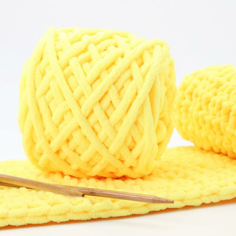 冰条线单股围巾线处理细冰条线8mm编织勾鞋线粗毛线批发雪尼尔线