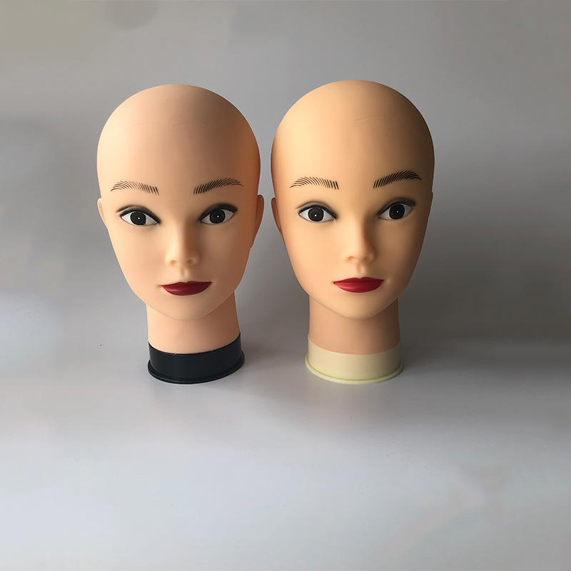 美容模具头女假发帽子口罩展示道具假人头模型光头扎针软头模特头