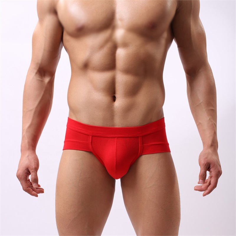 1 Piece Men's Triangle Underwear Sexy Concave-Convex Big Modal Cotton Sports Briefs Men's Low Waist