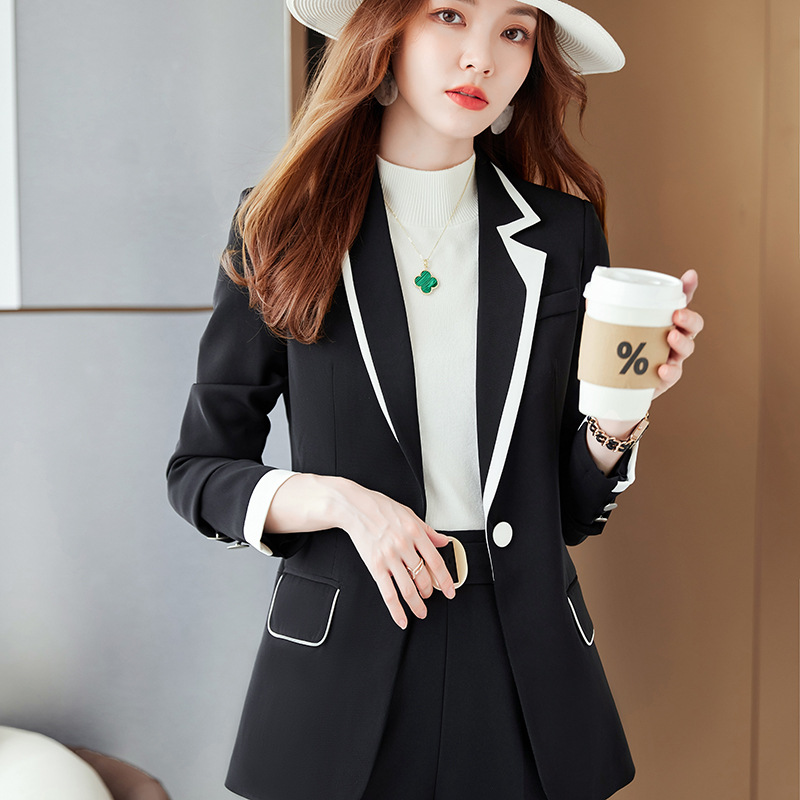 七谷娘西装外套女春秋大码休闲职业正装气质工作服炸街小西服套装