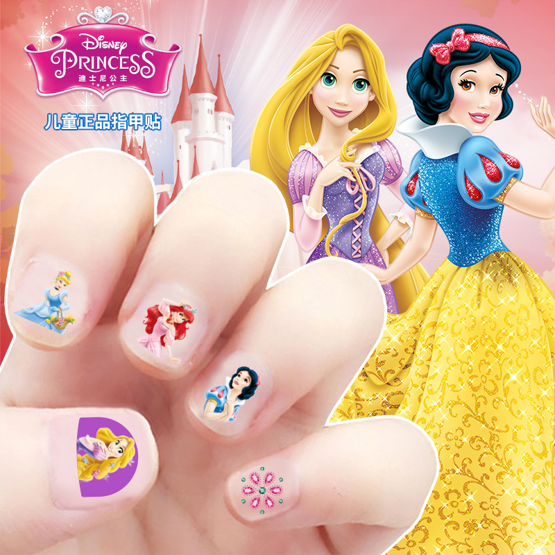 Disney Children's Nail Stickers Frozen Princess Elsa Snowyprincess Waterproof Manicure Stickers