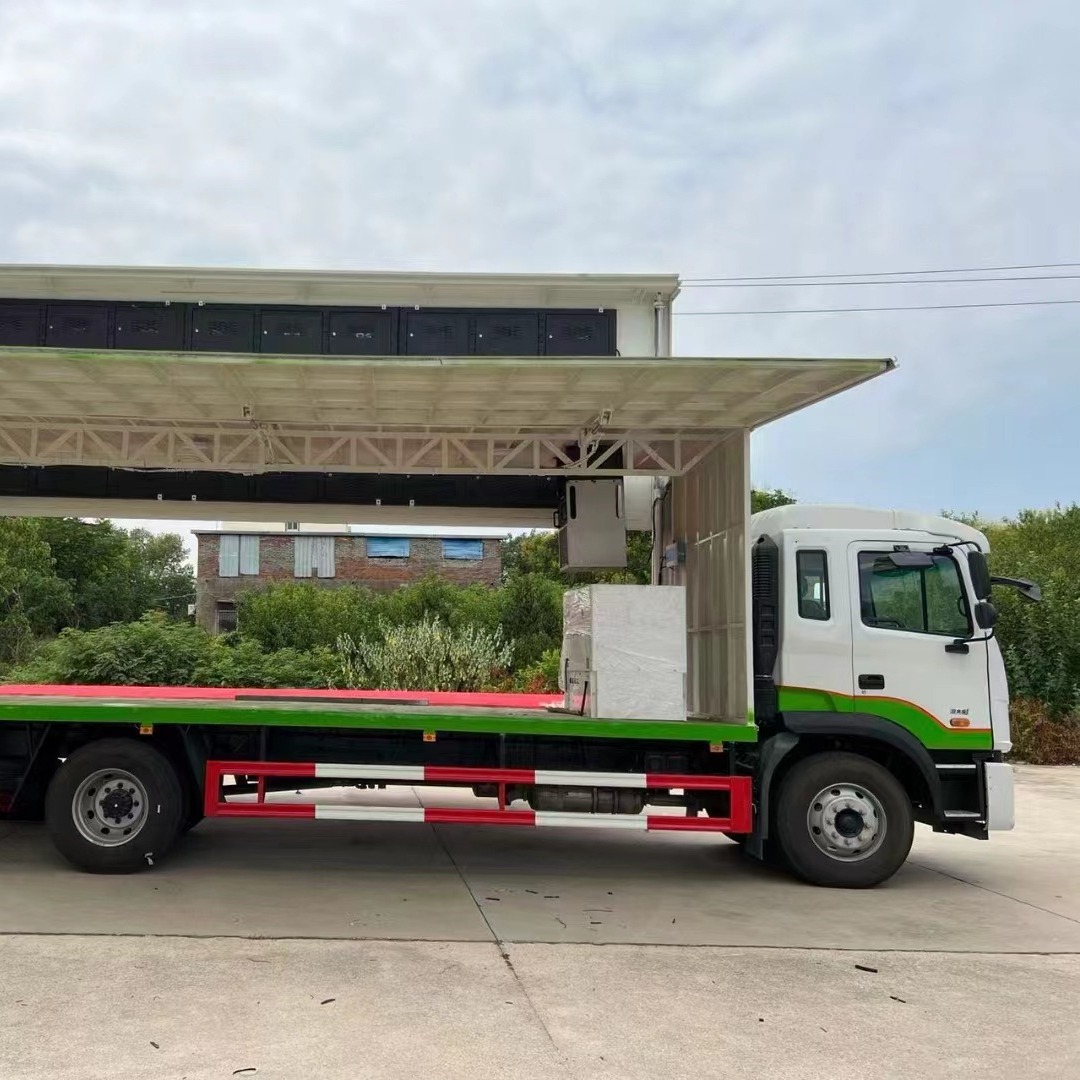 黄牌消防宣传车 庆铃五十铃700p多媒体广告车 大屏流动路演车