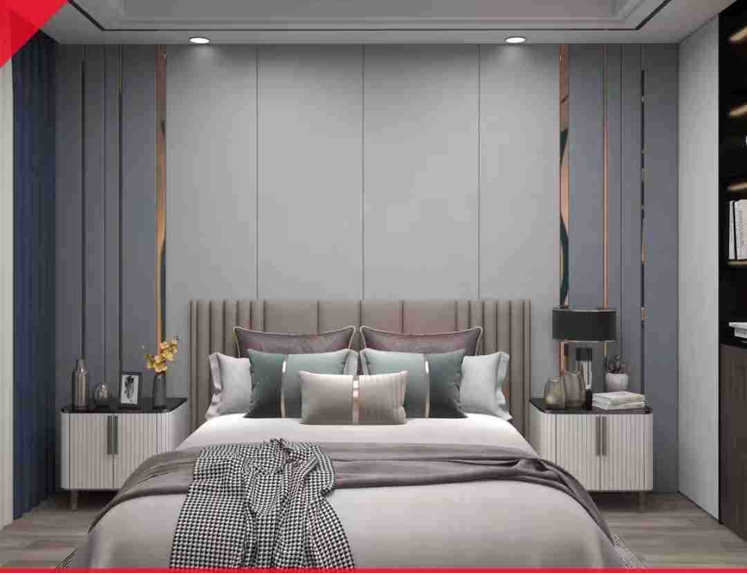 现代简约主卧室硬包背景墙沙发客厅卧室床轻奢简约软包护墙板壁饰