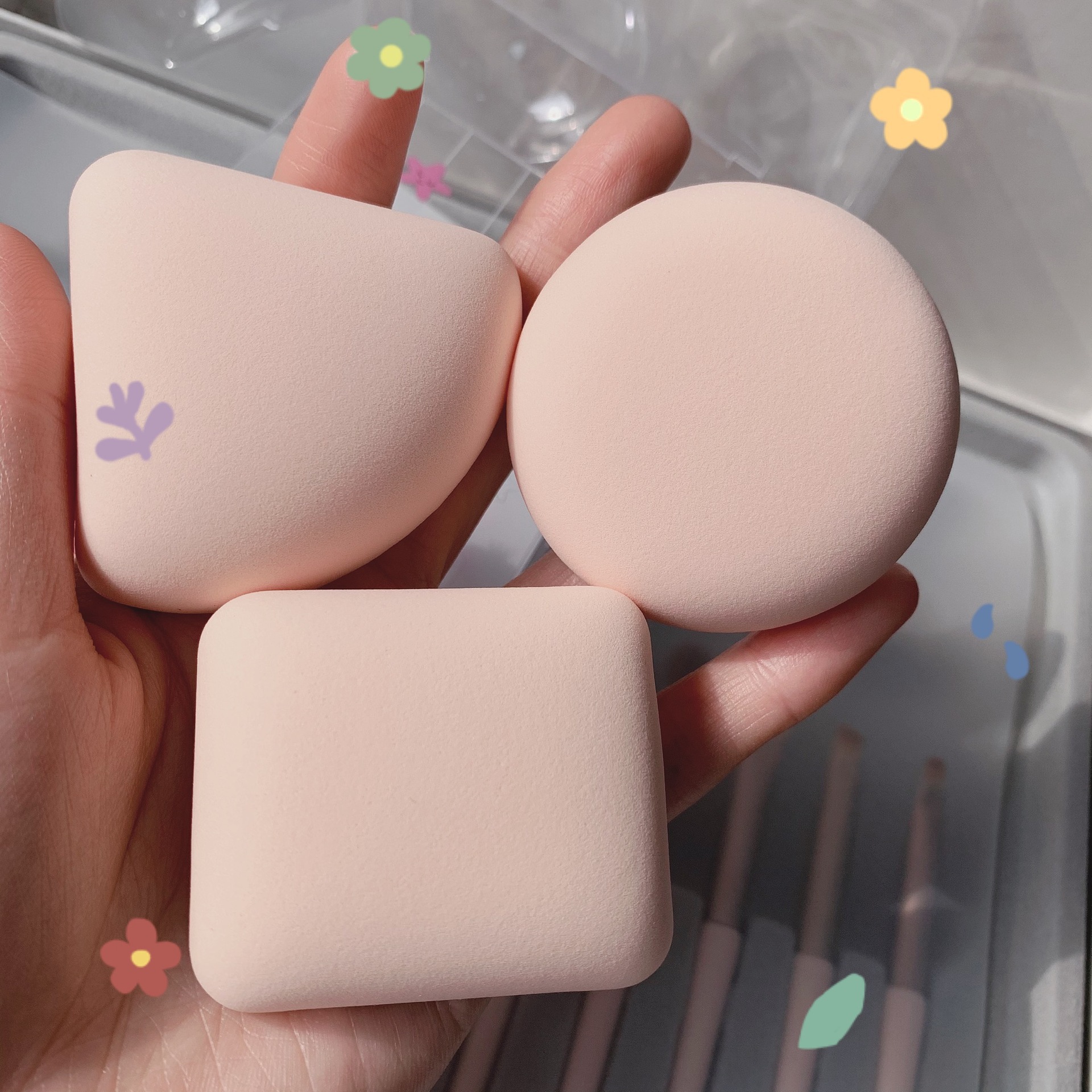 美妆蛋棉花糖空气粉扑套装超软散粉粉扑粉底液粉饼粉扑干湿两用