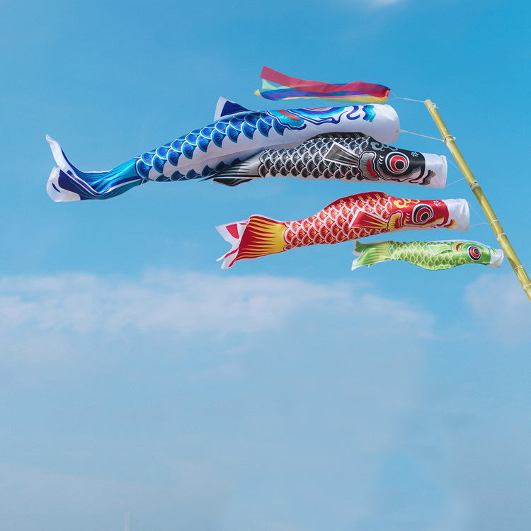 2023跨境供应经典鲤鱼旗装饰挂旗传统鲤鱼旗帜装扮和风旗厂家直销