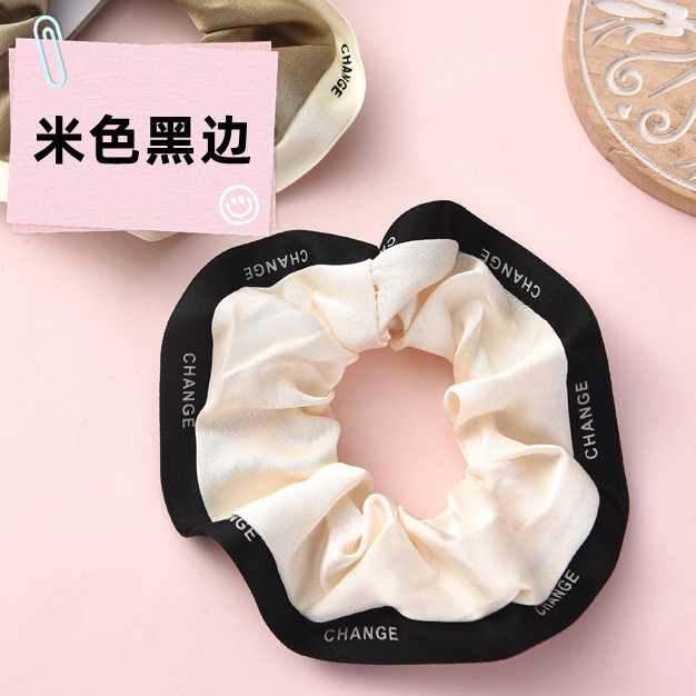 Simple Ins Cotton and Linen Stripes Large Intestine Hair Ring Female Temperament Hair Elastic Band Sense Balls Head Flowers Hair Rope