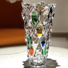 高颜值ins风水晶玻璃花瓶欧式手工彩色时尚装饰轻奢送礼桌面花瓶