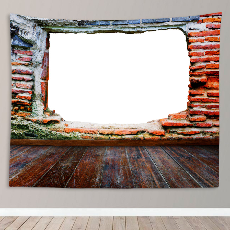 亚马逊挂毯 3d效果破洞墙挂布房间装饰布直播背景布卧室床头挂毯