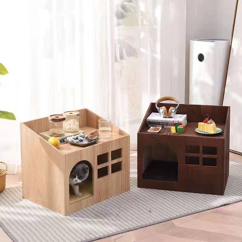 A Variety of Wooden Cat Nest Closed Pet Bed Wooden Cat House Rutin Chicken Poodle Nest Hamster Cage
