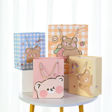 卡通ins风网红可爱礼品袋手提礼物包装纸袋创意小熊兔兔小狗现货