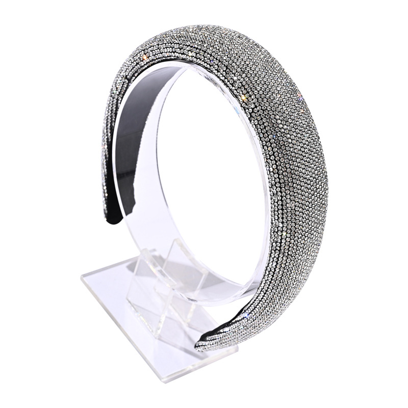 Cross-Border Hot Europe, America, South Korea Full Diamond Headband South Korea Dongdaemun Rhinestone Headband Woven Crystal Shiny Headband