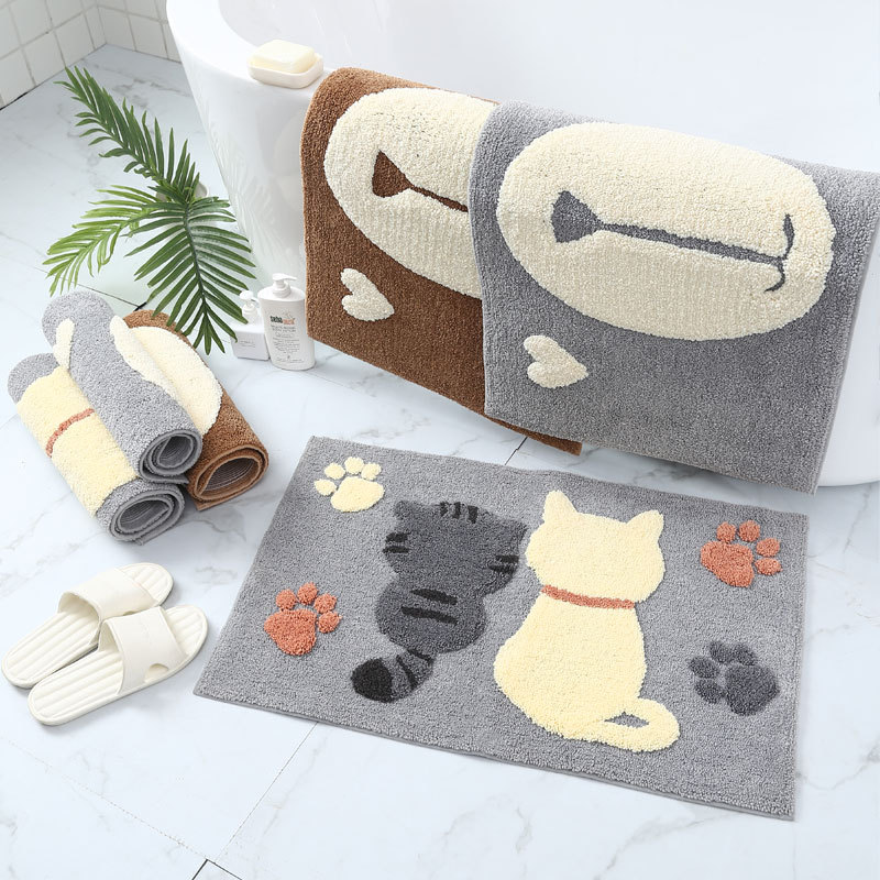 Cartoon Bathroom Bathroom Absorbent Non-Slip Floor Mat Bedroom Carpet Cute Bathroom Entrance Mat