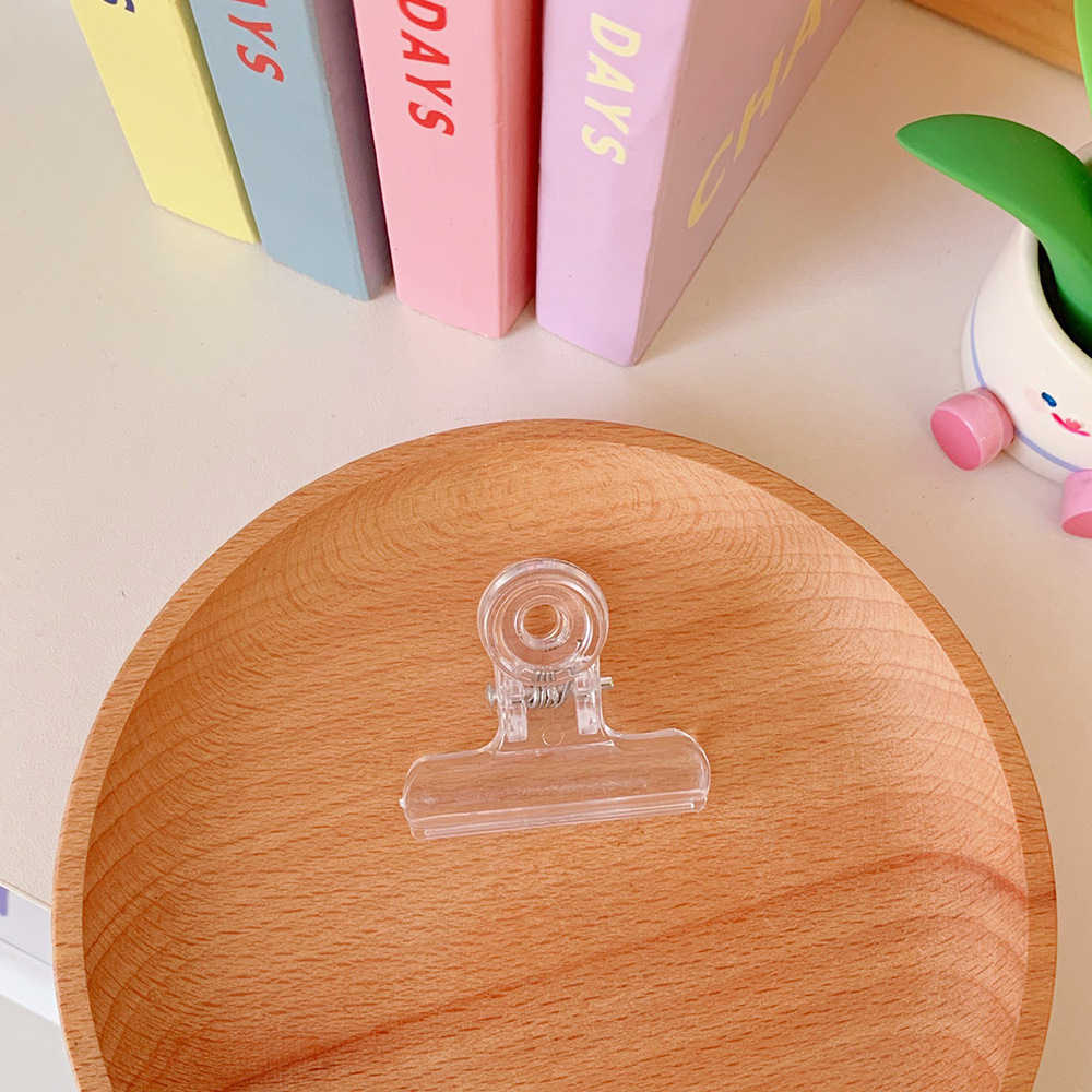 Korean Style Ins Style Transparent Folder Student Test Paper Clip Creative Plastic Clip Snack Seal Clip Binding Ticket Holder