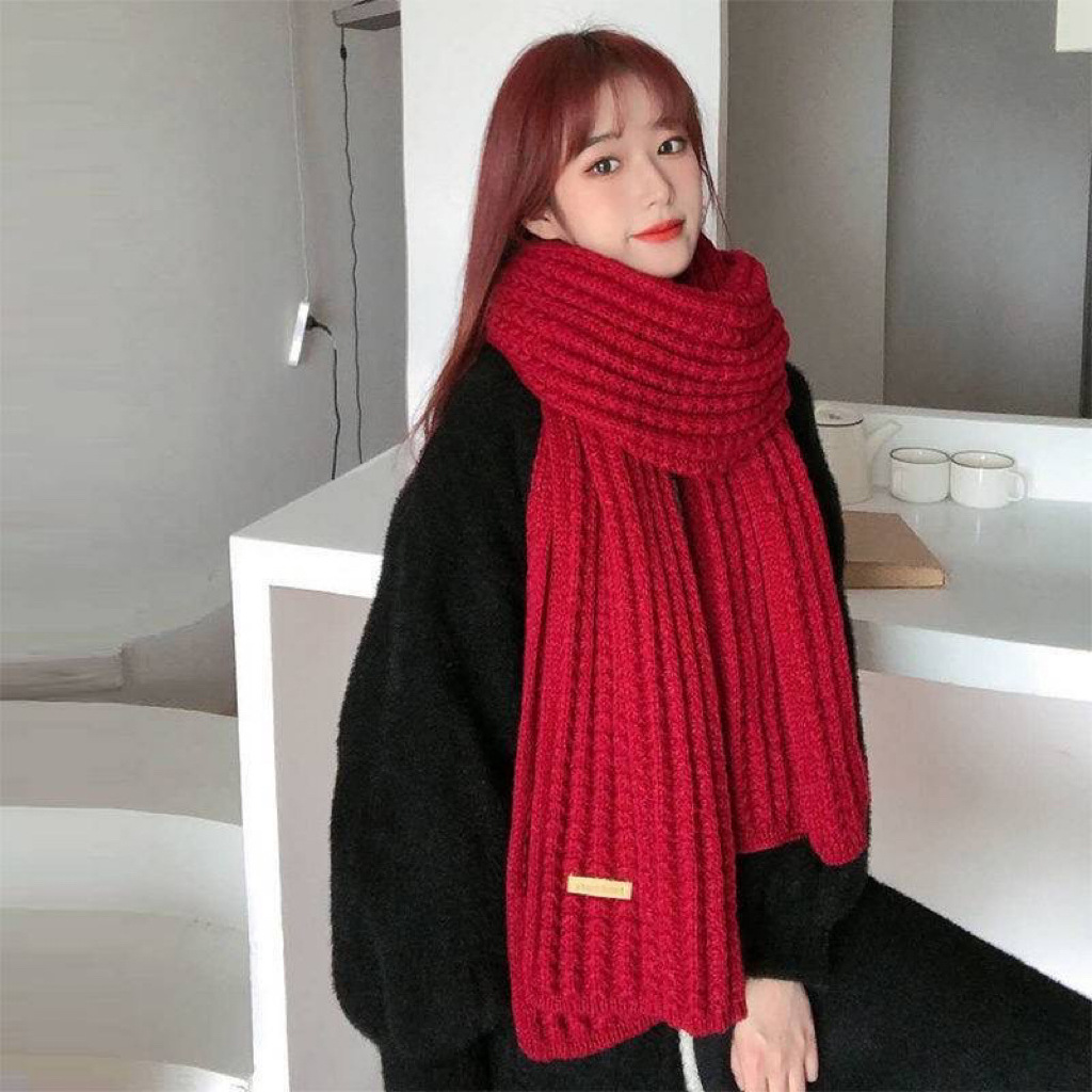 Women's Scarf Autumn and Winter 2023 New Korean Style Wool Knitted All-Matching Scarf Warm Thickened Student Shawl Wholesale