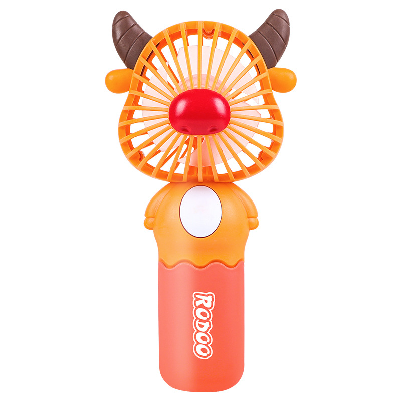 Cross-Border Wholesale Outdoor Handheld Fan Cartoon Non-Rechargeable Large Wind Dry Battery Little Fan Student Mini Fan