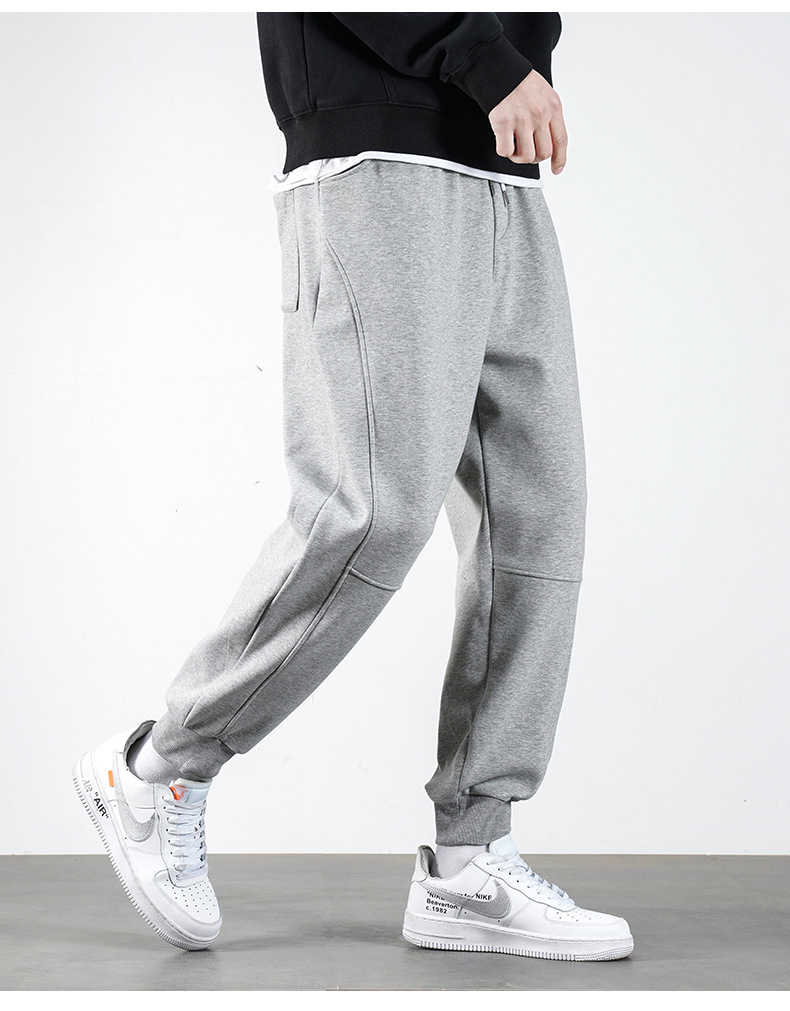 灰色运动裤子男士春秋夏季款青少年宽松束脚卫裤韩版潮流休闲长裤