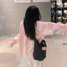 韩版复古波点学院风托特包包女2024新款时尚百搭大容量单肩斜挎包