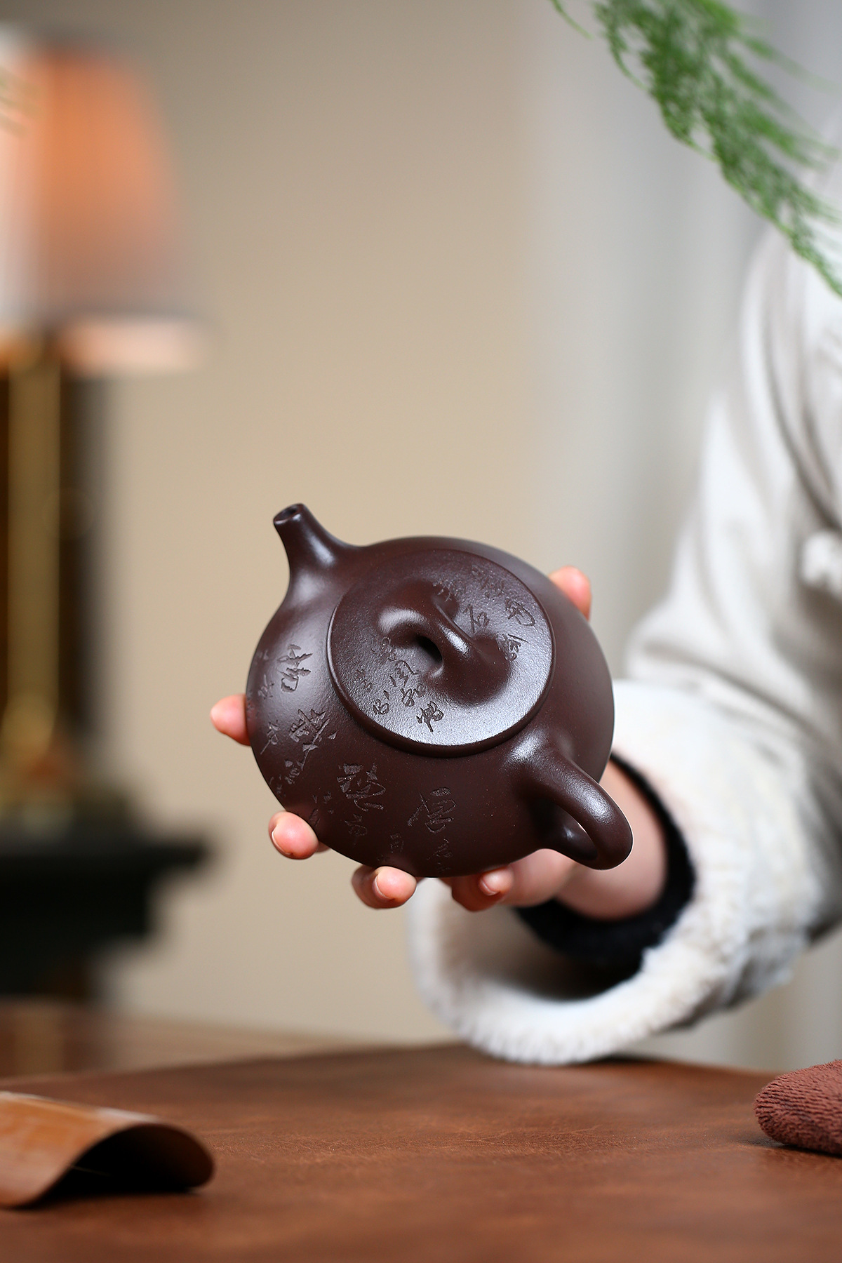 满瓢宜兴紫砂壶原矿老紫泥手工刻字景舟石瓢源头批发名家王芳茶壶