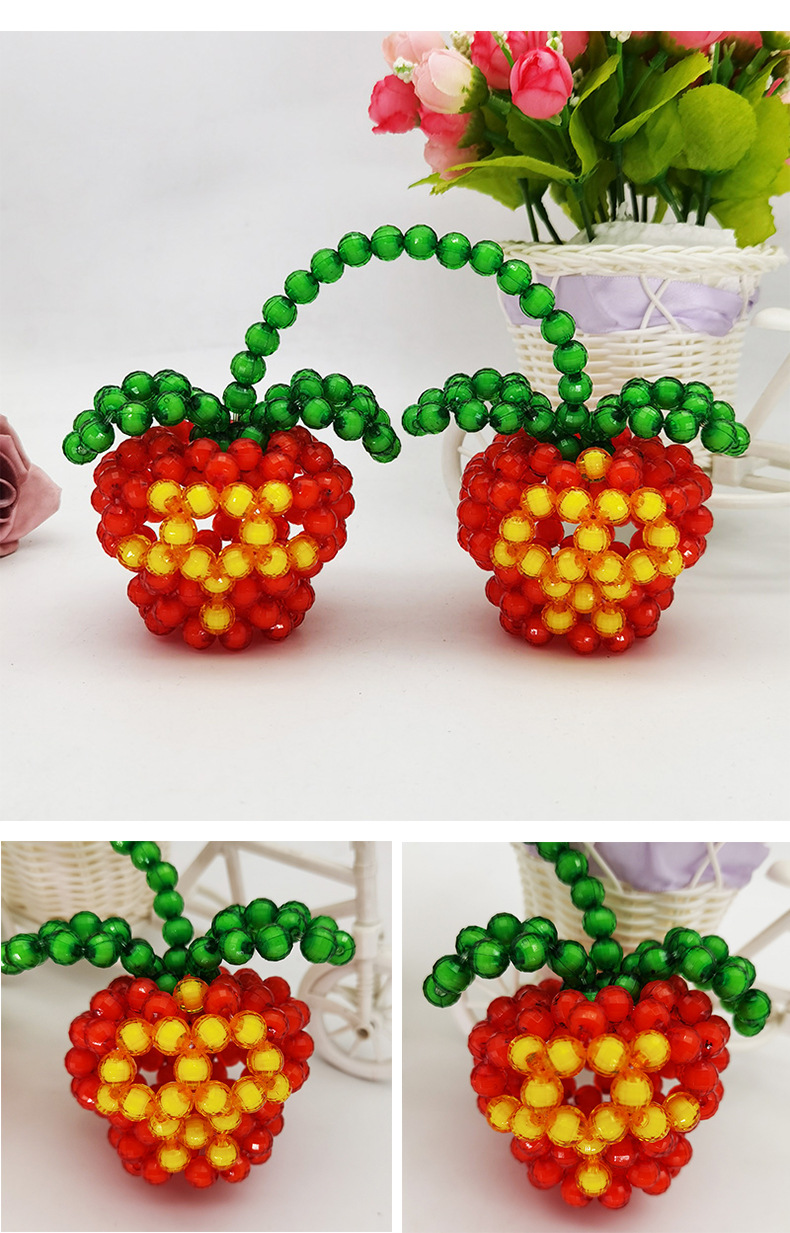手工串珠成品红色装饰圣诞节平安果工艺礼物平安小苹果批发货源