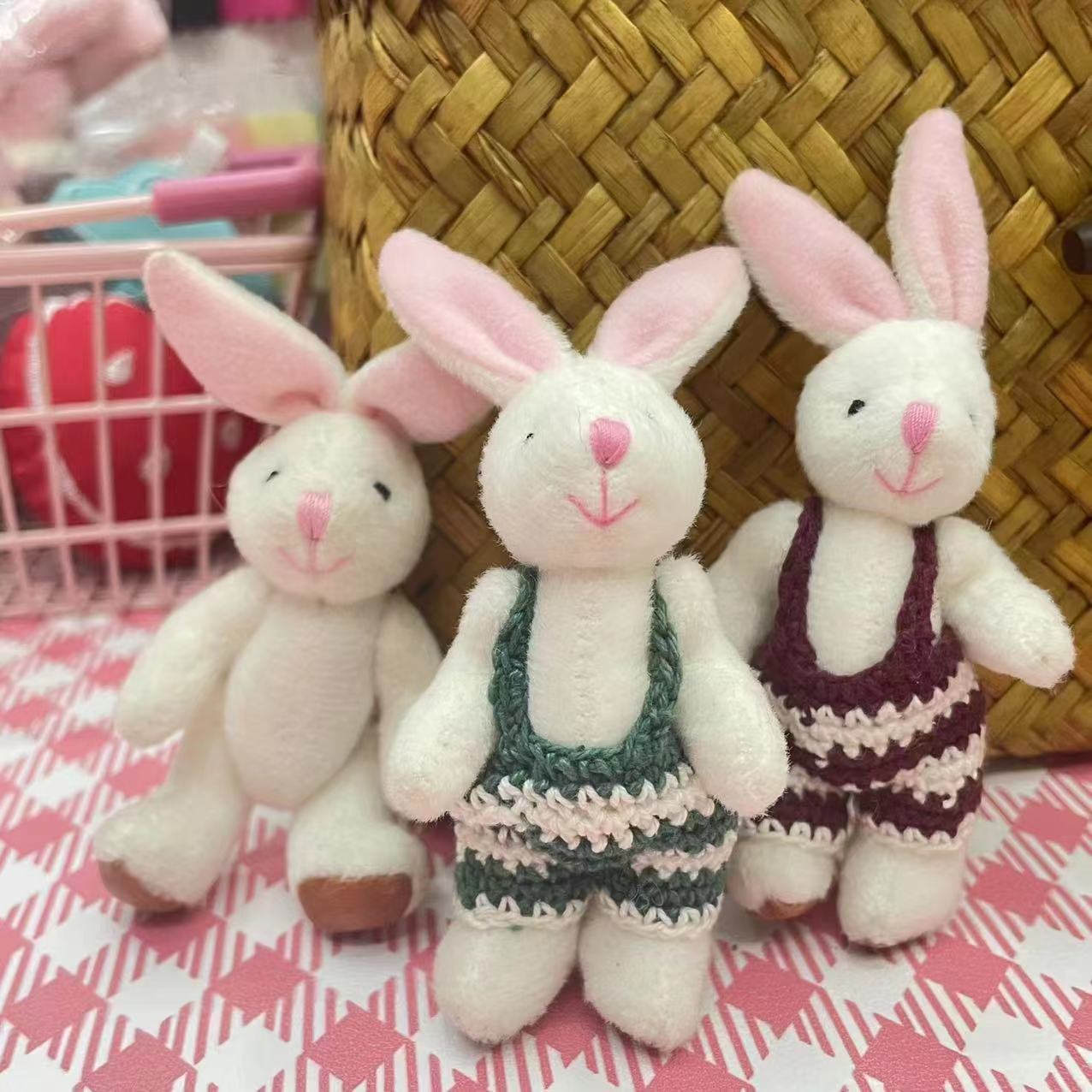 兔年新款针织玩偶批发 可爱娃娃充棉兔子布偶 儿童毛绒玩具公仔