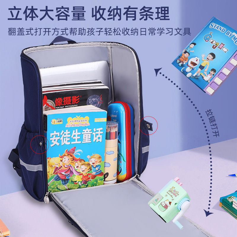 New Primary School Student Schoolbag Men's and Women's Fashion Cool Children's Full Open Backpack Primary School Student Large Capacity Backpack